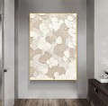 Beige white Petals abstract by Palette Knife wall art minimalism texture